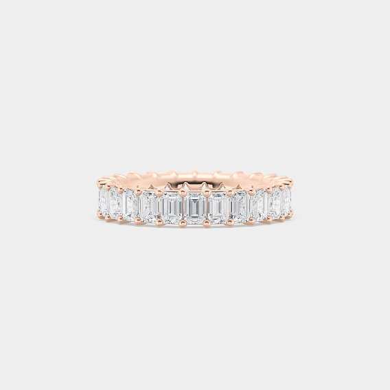 14K Rose Gold Emerald S Eternity Ring 2.75 CTW…