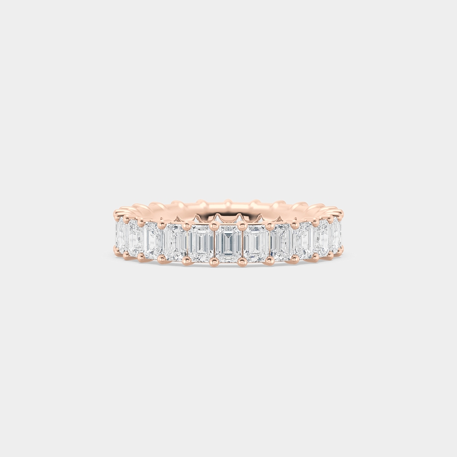 picture 14K Rose Gold Emerald S Eternity Ring 2.75 CTW…