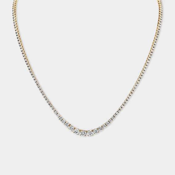 14K Yellow Gold Graduating Necklace 8 CTW