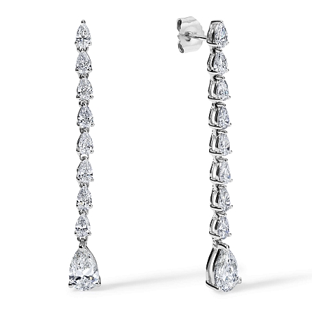 picture 14K White Gold Pear Earrings 2 CTW – Setepai