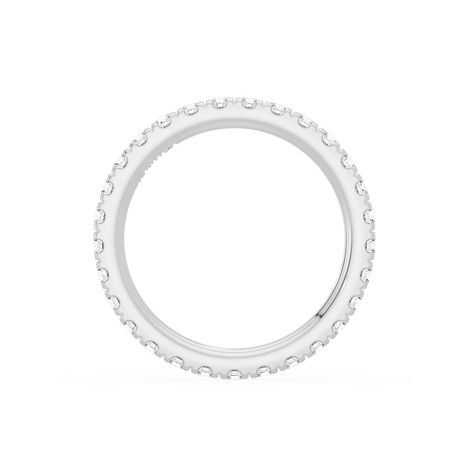 picture 14K White Gold Round Split Eternity Ring 2 CTW…