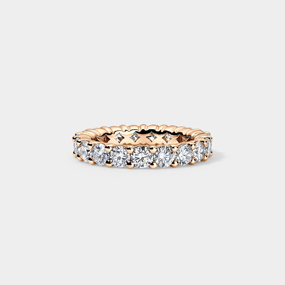 picture 14K Rose Gold Round S Eternity Ring 2 CTW…