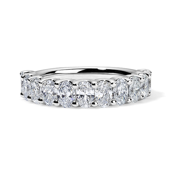 14K White Gold Oval U Anniversary Ring 2 CTW…