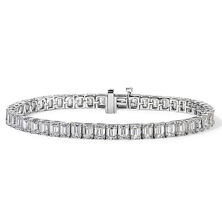 picture 14K White Gold Emerald Tennis Bracelet (12 CTW... – Setepai