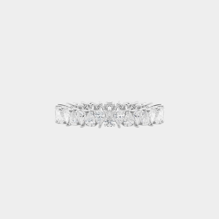 picture 14K White Gold Pear Eternity Ring  1.75 CTW