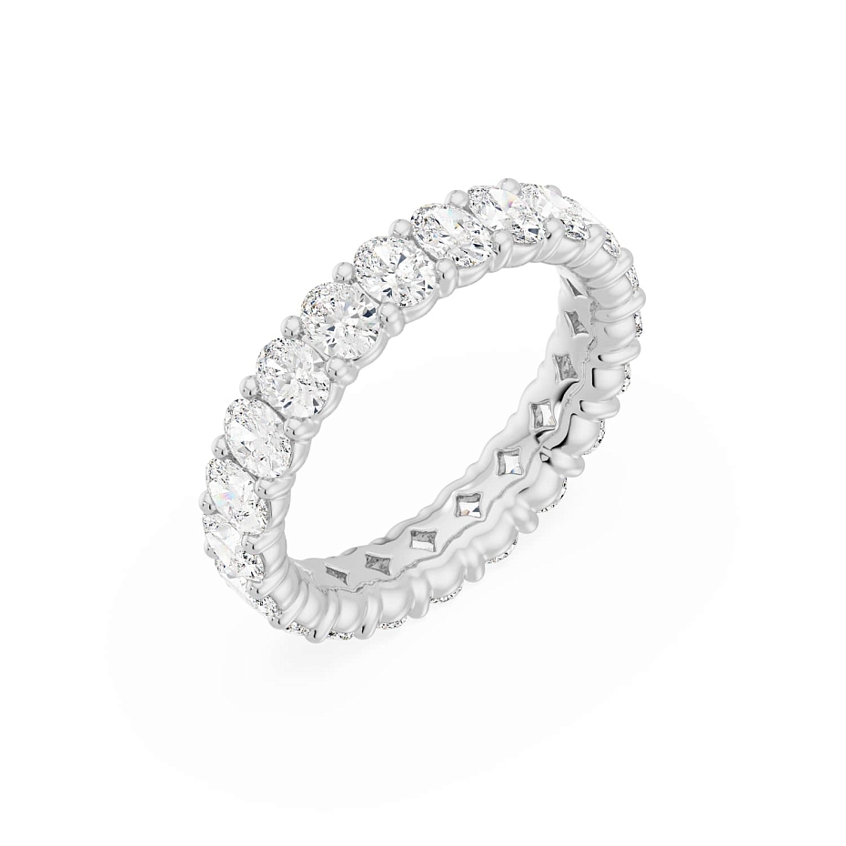 picture 14K White Gold Oval S Eternity Ring 2.5 CTW…