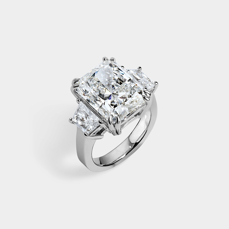 picture Radiant CUT ENGAGEMENT RING WITH trapezoids