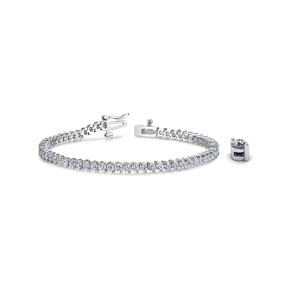 picture 14K White Gold 2-Prong Tennis Bracelet 10 CTW...