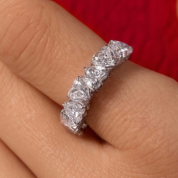 14K White Gold Heart Anniversary Ring 3.5 CTW…