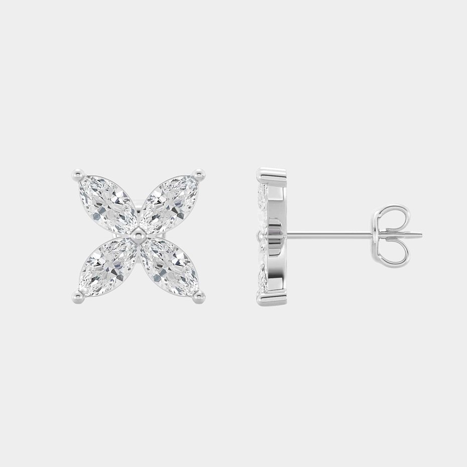 picture 14K White Gold Marquise Studs 1.25 CTW